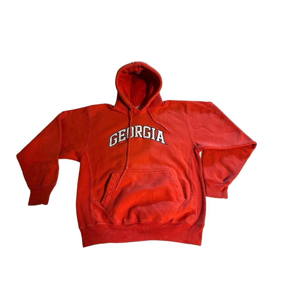 Steve Barrys Georgia Hoodie Sweatshirt Red Sport College Sz S Faded Vtg HTF